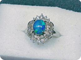 リング：Pt900/ブラックオパール/メレダイヤなど6点