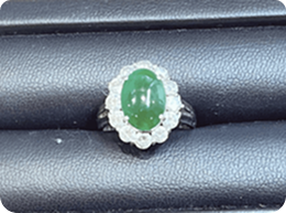 リング：Pt900/翡翠/メレダイヤなど4点