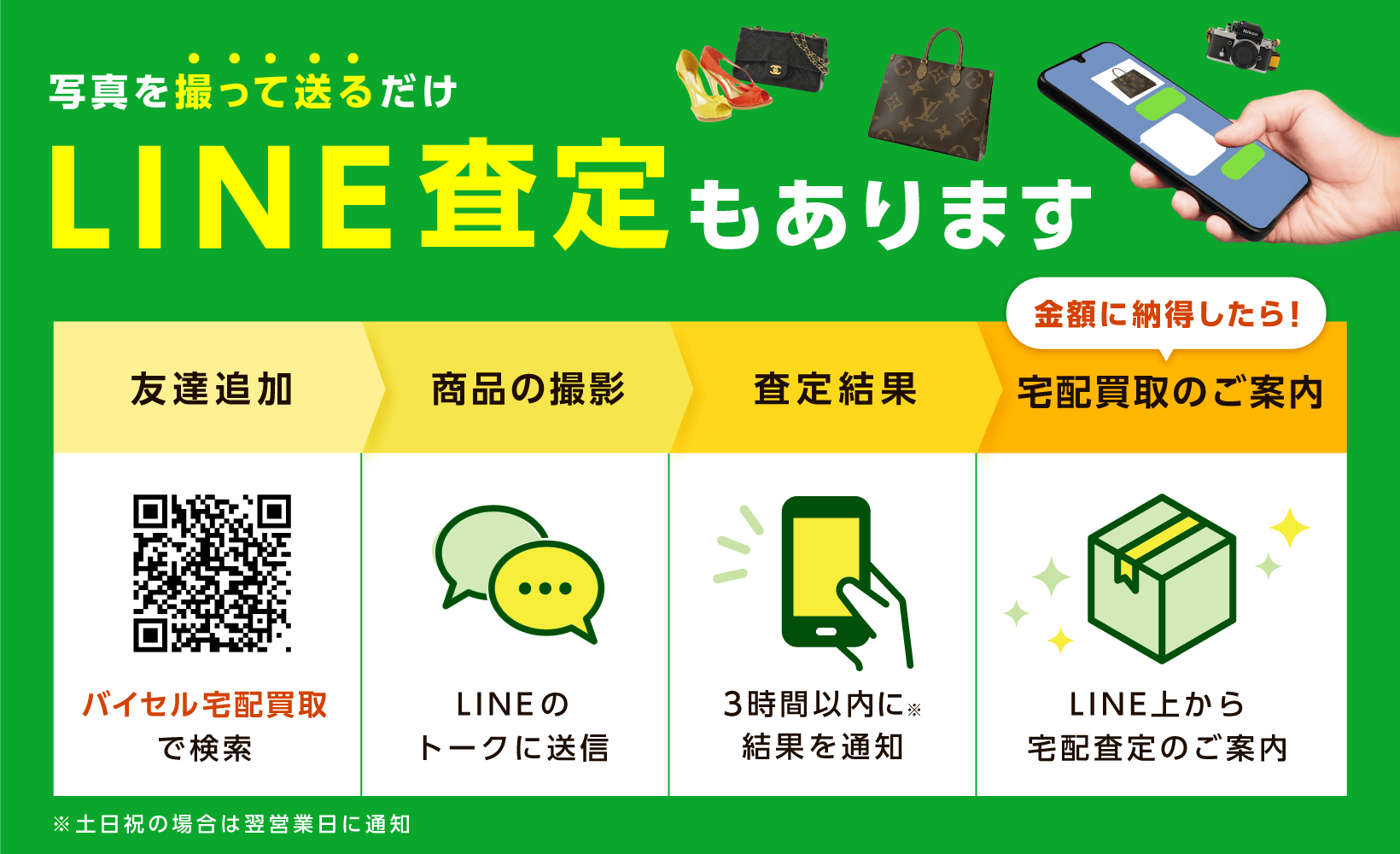 写真を撮って送るだけ LINE査定もあります