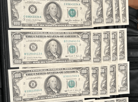 米100ドル旧紙幣／御在位記念100円硬貨／など