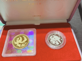 御在位10年記念1万円金貨幣・500円白銅貨幣プルーフ／旧一円銀貨／など