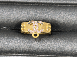 シャネル 02P ココマーク ピンクラインストーン カン付き リングなど4点