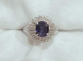 リング:Pt900/サファイア/メレダイヤなど3点