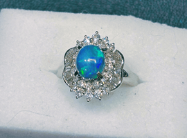 リング:Pt900/ブラックオパール/メレダイヤなど6点