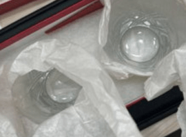 ガラス切子など2点