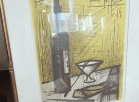 版画：ベルナール　ビュッフェ／版画：ブラジリエ（シェール川沿いの騎馬行進）など2点