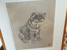 版画:小泉淳作(仔犬)/絵:雪舟(秋冬山水)など6点