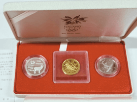 長野オリンピックプルーフ貨幣セット／メキシコ モレロス 100ペソ銀貨／など