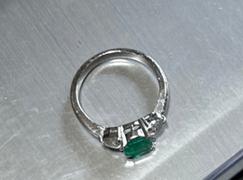 Pt900 / エメラルド / 0.79ct / ダイヤモンド / 0.466ctなど2点