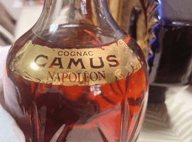 ブランデー：CAMUS（カミュ ナポレオン デラックスデキャンタ）／ウイスキー：CHIVAS BROTHERS（ロイヤルサルート 21年 青）など4点