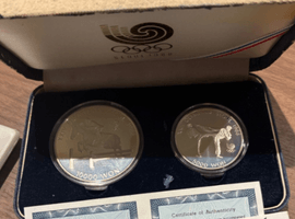 1988年ソウルオリンピック記念銀貨セットなど複数点