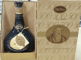 ウイスキー：Old Parr（15年 500周年記念ボトル）／ブランデー：CAMUS（ナポレオン ブック 紳士と淑女/天使の戯れ 陶器）など3点
