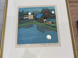 書画（掛軸・絵画）／版画：原田泰治（初夏の風）など2点