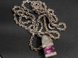 Pt900/K18 / ピンクサファイア / 1.13ct / メレダイヤ / 0.30ctなど4点