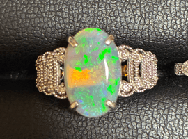 Pt900 / オパール / 2.64ct / メレダイヤ / 0.15ctなど2点