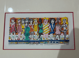版画 / ジェームス・リジィ / GIRLS ON THE STREET(1990年作 直筆サインあり)など2点