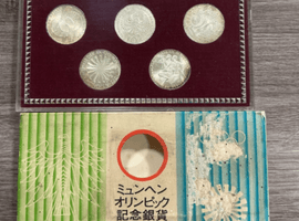 1972年ミュンヘンオリンピック記念10マルク銀貨5種セットなど複数点