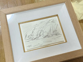 素描：ヒロヤマガタ／水墨画：ヒロヤマガタ（思い出の黄山）など2点