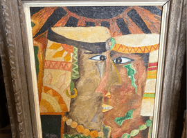 書画（掛軸・絵画）／油彩画：野間仁根（太陽の人）など2点