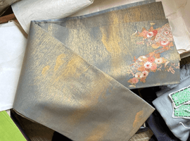 汕頭刺繍の袋帯など5点