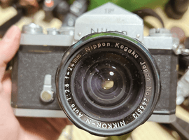 Nikon：F アイレベル シルバー ボディ+NIKKOR-N Auto 24mm F2.8／KONICA：rapid omega 100+SUPER OMEGON 90mm F3.5など8点