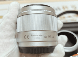 Panasonic：LUMIX G 25mm F1.7 ASPH. H-H025-S シルバー／Panasonic：LUMIX DC-GF9 ボディ オレンジ + LUMIX G VARIO12-32mm F3.5-5.6 ASPH. MEGA O.I.S. H-FS12032 シルバーなど2点