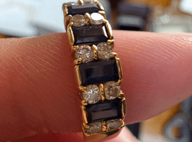 K18 / サファイア / 0.60ct / メレダイヤ / 0.25ctなど2点