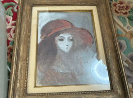書画(掛軸・絵画)/油彩画:織田広喜(婦人像)など4点