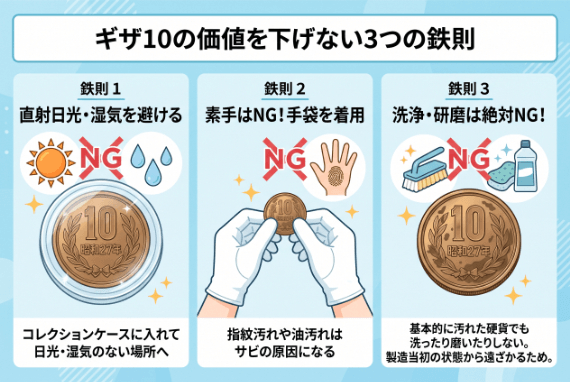 ギザ十（ギザ10）の価値をなるべく下げないために