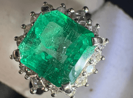 Pt900 / エメラルド / 2.53ct / メレダイヤ / 0.45ctなど2点