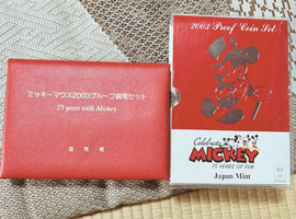 ミッキーマウス生誕75周年記念 2003プルーフ貨幣セットなど5点(長野県