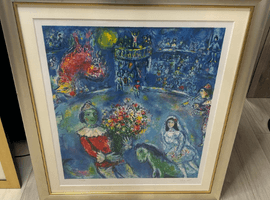 書画（掛軸・絵画）／版画：マルクシャガール（紫色の雄鶏）など4点