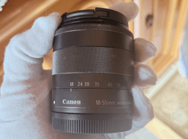 Canon：EF-M 18-55mm F3.5-5.6 IS STM／Canon：EOS M2 ボディ ホワイト+EF-M 22mm F2 STM ブラックなど2点