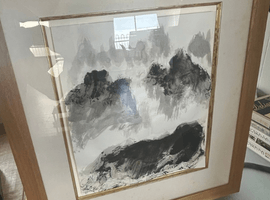 書画（掛軸・絵画）／日本画：ヒロヤマガタ（霧の黄山）など3点