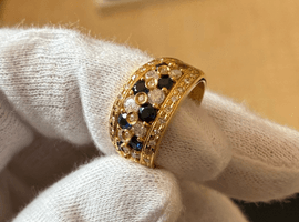 K18 / サファイア / 0.76ct / メレダイヤ / 0.75ctなど2点
