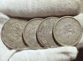 旭日竜50銭銀貨など4点