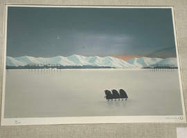 書画（掛軸・絵画）／版画：斉藤真一（日本木の雪）など7点